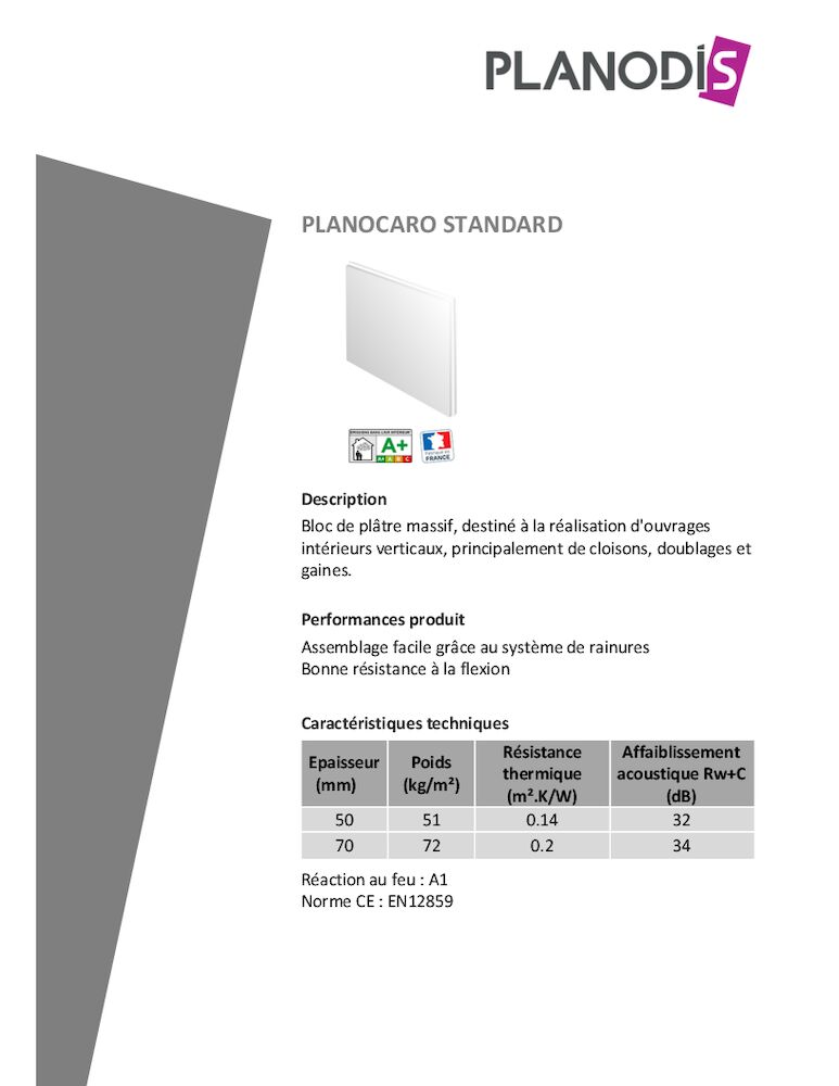 Fiche Produit - Planocaro standard